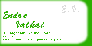 endre valkai business card